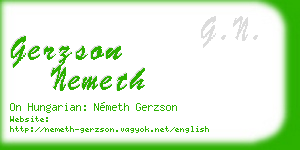 gerzson nemeth business card